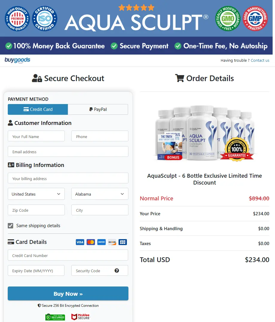 Ice Water Hack Order Page